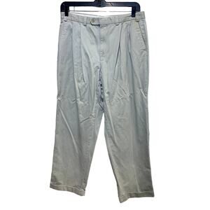 Lauren Ralph Lauren 36W 32L Pleated Front Chino Khaki Tan Casual Cuffed Pants